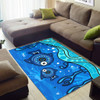 Australia Aboriginal Area Rug - Aboriginal dot art painting with fish underwater concept