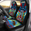 Gold Coast Anzac Day Custom Watercolour Car Seat Cover - Remembrance Indigenous Gold Coast With Poppy Flower