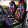 Newcastle Anzac Custom Watercolour Car Seat Cover - Remembrance Indigenous Newcastle With Poppy Flower