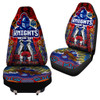 Newcastle Anzac Custom Watercolour Car Seat Cover - Remembrance Indigenous Newcastle With Poppy Flower