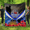 Australia  Anzac Aboriginal Inspired Quilt - Poppy Flower Remembrance Day Quilt