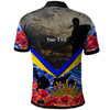 North Queensland Cowboys Custom Polo Shirt - Aboriginal Inspired Anzac Day North Queensland Cowboys with Poppy Flower Indigenous Polo Shirt