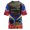 North Queensland Cowboys Custom T-shirt - Aboriginal Inspired Anzac Day North Queensland Cowboys with Poppy Flower Indigenous T-shirt