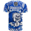 Australia City of Canterbury Bankstown Custom T-Shirt - Indigenous Doggies Blue and Whites Aboriginal Inspired T-Shirt