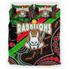 Australia Rabbitohs Anzac Aboriginal Inspired Bedding Set - Australia Rabbitohs Remembrance Day with Poppy Flower Bedding Set