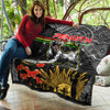 Penrith Panthers Anzac Inspired Quilt - Penrith Panthers with Poppy Flower Art Quilt