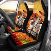 Australia Sydney Anzac Car Seat Cover - Anzac Aboriginal Inspired with Poppy Flower Car Seat Cover