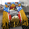 Gold Coast Titans Anzac Aboriginal Inspired Bedding Set - Gold Coast Titans with Poppy Watercolor Flower Bedding Set