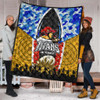 Gold Coast Titans Anzac Aboriginal Inspired Quilt - Gold Coast Titans with Poppy Watercolor Flower Quilt