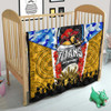 Gold Coast Titans Anzac Aboriginal Inspired Quilt - Gold Coast Titans with Poppy Watercolor Flower Quilt