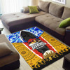 Gold Coast Titans Anzac Aboriginal Inspired Rug - Gold Coast Titans with Poppy Watercolor Flower Rug