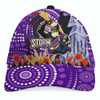 Melbourne Storm Anzac Aboriginal Inspired Cap - Melbourne Storm with Remembrance Day Poppy Flower Cap