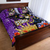 Melbourne Storm Anzac Aboriginal Inspired Quilt Bed Set - Melbourne Storm with Remembrance Day Poppy Flower Quilt Bed Set