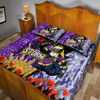 Melbourne Storm Anzac Aboriginal Inspired Quilt Bed Set - Melbourne Storm with Remembrance Day Poppy Flower Quilt Bed Set