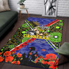 Canberra Raiders Anzac Flag Area Rug - Canberra Raiders with Anzac Day Poppy Flower Area Rug