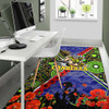 Canberra Raiders Anzac Flag Area Rug - Canberra Raiders with Anzac Day Poppy Flower Area Rug