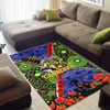 Canberra Raiders Anzac Flag Area Rug - Canberra Raiders with Anzac Day Poppy Flower Area Rug