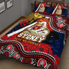 Australia Sydney Anzac Quilt Bed Set - Anzac Day Sydney Aboriginal Inspired Quilt Bed Set