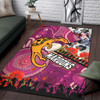 Maroons Rugby Anzac Aboriginal Inspired Area Rug - Maroons Aboriginal Inspired Pattern with Anzac Day Poppy Flower Area Rug