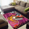 Maroons Rugby Anzac Aboriginal Inspired Area Rug - Maroons Aboriginal Inspired Pattern with Anzac Day Poppy Flower Area Rug