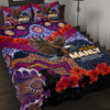 Australia Sea Eagles Anzac Quilt Bed Set - Lest We Forget Aboriginal Inspired Patterns Quilt Bed Set