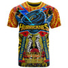 Wellington Hurricanes Anzac Day Custom T-Shirt - Remembrance Hurricanes With Maori Patterns And Poppy Flowers