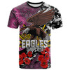 Australia Sea Eagles Anzac Custom T-Shirt - Australia Sea Eagles Aboriginal Inspired with Poppy Flower T-Shirt