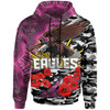 Manly Warringah Sea Eagles Anzac Custom Hoodie - Manly Warringah Sea Eagles Aboriginal Inspired with Poppy Flower Hoodie