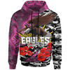 Manly Warringah Sea Eagles Anzac Custom Hoodie - Manly Warringah Sea Eagles Aboriginal Inspired with Poppy Flower Hoodie