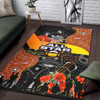 All Stars Rugby Anzac Aboriginal Inspired Area Rug - All Stars with Anzac Day with Poppy Flower Area Rug