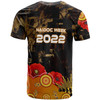 Australia Anzac Day and Naidoc Week T-shirt - Poppy Flower with Aboriginal Inspired Style and Turtle Indigenous T-shirt