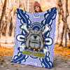 Australia City of Canterbury Bankstown Custom Blanket - Indigenous Mighty Super Berries Tribal Footprints