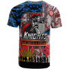 Newcastle Knights T-Shirt - Custom Anzac Day Newcastle Knights Indigenous with Remembrance Poppy T-Shirt