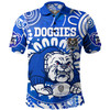 Australia City of Canterbury Bankstown Custom Polo Shirt - Indigenous Doggies Blue and Whites Aboriginal Inspired Polo Shirt