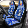 Australia City of Canterbury Bankstown Custom Car Seat Cover - Indigenous Doggies Blue and Whites Aboriginal Inspired