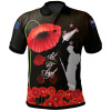 New Zealand Warriors Anzac Polo Shirt - Remembrance Poppy Flowers