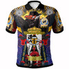 Force Custom Polo Shirt - Remembrance Force With Black Swan Patterns And Poppy Flower