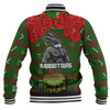 Australia Rabbitohs Baseball Jacket - Aboriginal InspiredAustralia Rabbitohs Anzac '' Lest We Forget '' With Poppy Flower Baseball Jacket