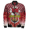 Australia Dragons Bomber Jacket - Aboriginal Inspired And Anzac Day With Dragons Poppy Flower Patterns Bomber Jacket