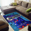 Blues Rugby Area Rug - Aboriginal Anzac Day '' Lest We Forget '' Color Drawing Patterns Area Rug