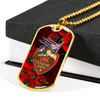 Australia Anzac Day Dog Tag - Aboriginal Art Background With Lizard Poppy Flowers 3