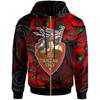Australia Anzac Day Hoodie - Aboriginal Art Background With Lizard Poppy Flowers 2