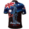 Australia Anzac Day Polo Shirt - Poppy Flowers With Australia Flag