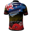 New Zealand Anzac Day Polo Shirt - Soldier With Poppies Flowers