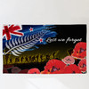 New Zealand Warriors Anzac Day Flag - Soldier With Poppies Flowers