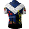 Australia Anzac Day Polo Shirt -  Poppies with Golden Wattle Flowers Lest We Forget 2