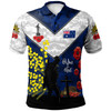 Australia Anzac Day Polo Shirt -  Poppies with Golden Wattle Flowers Lest We Forget 3