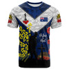 Australia Anzac Day T-shirt -  Poppies with Golden Wattle Flowers Lest We Forget