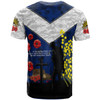 Australia Anzac Day T-shirt -  Poppies with Golden Wattle Flowers Lest We Forget