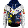 Australia Anzac Day Hoodie -  Poppies with Golden Wattle Flowers Lest We Forget
